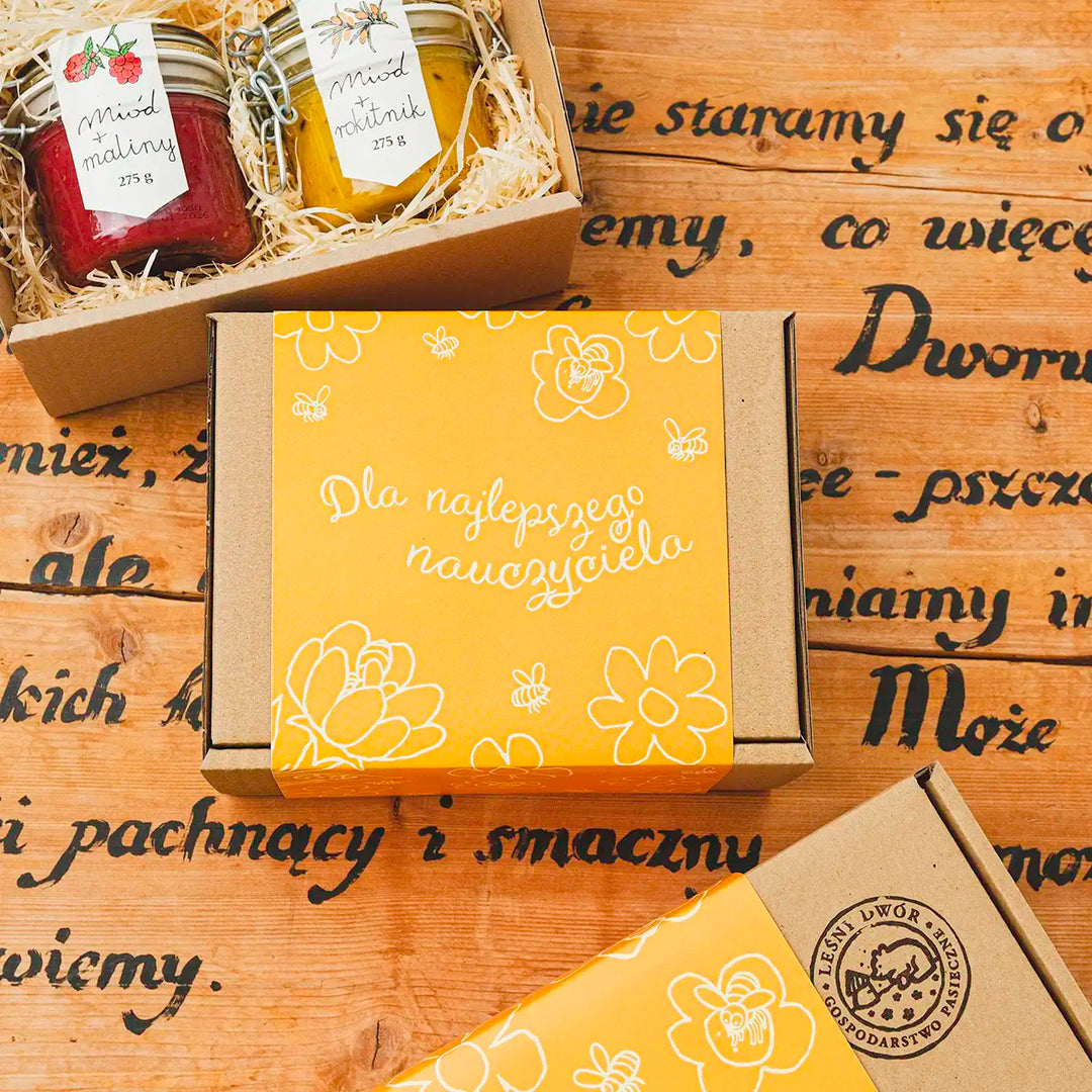 Dla najlepszego nauczyciela - opakowanie prezentowe - Gospodarstwo Pasieczne Leśny Dwór