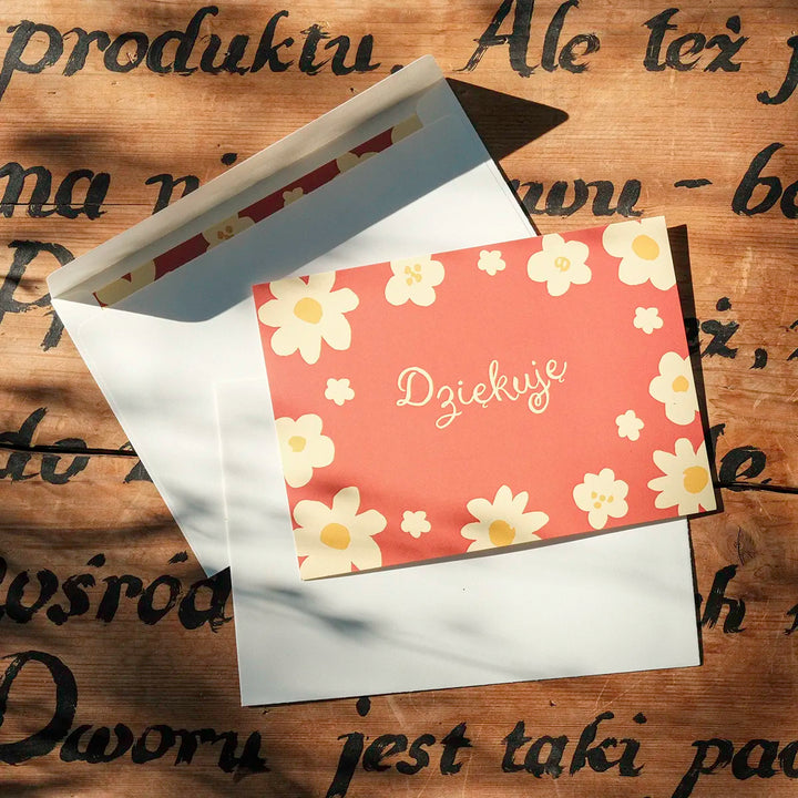 Kartka z podziękowaniem "Dziękuję"