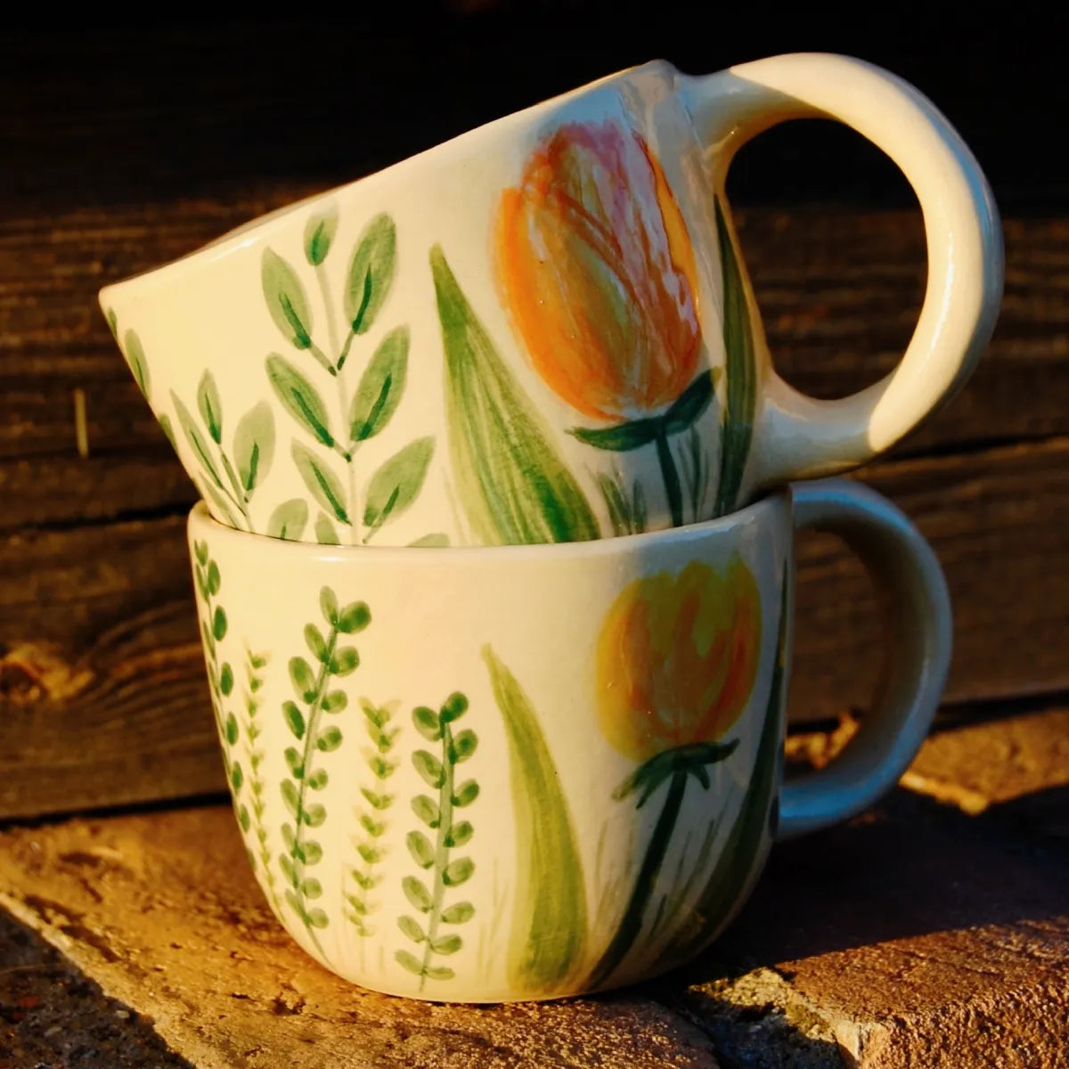 Kubek ceramiczny w kwiaty - Gospodarstwo Pasieczne Leśny Dwór