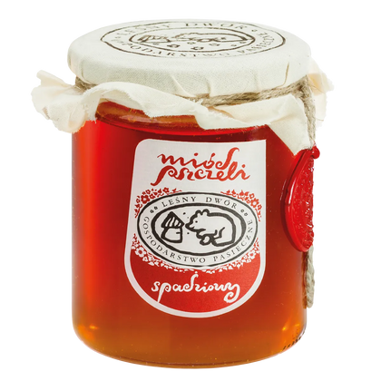 Miód spadziowy iglasty Gospodarstwo Pasieczne Leśny Dwór
