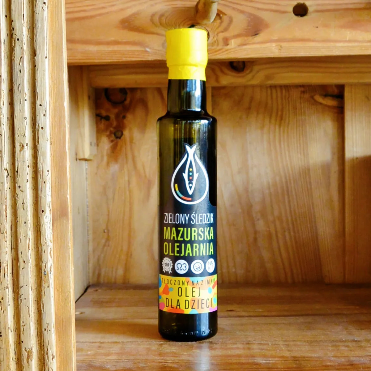 Olej dla Dzieci 250ml | Zielony Śledzik Mazurska Olejarnia - Gospodarstwo Pasieczne Leśny Dwór