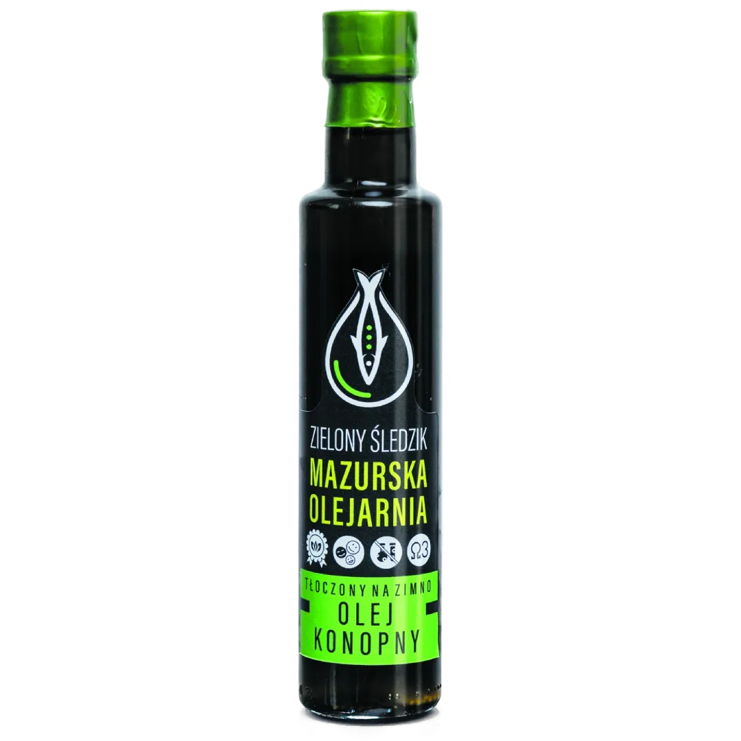 Olej konopny - Zielony Śledzik - Gospodarstwo Pasieczne Leśny Dwór
