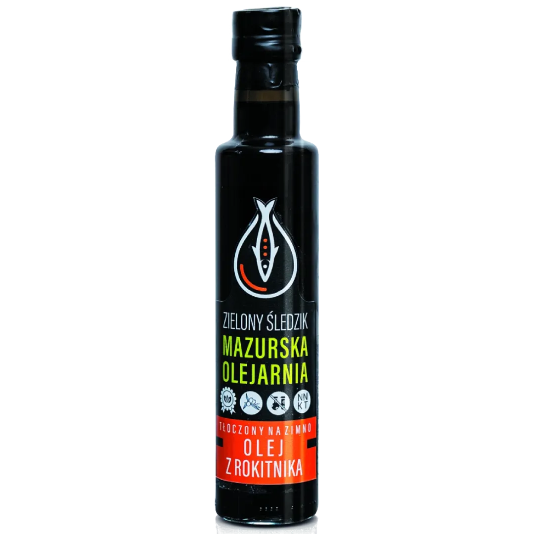 Olej z rokitnika - Zielony Śledzik - Gospodarstwo Pasieczne Leśny Dwór