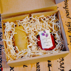 Zestaw Miód i Świeczka z Wosku - Gospodarstwo Pasieczne Leśny Dwór